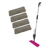 Trapeador Spray Mop Con Atomizador Y 4 Almohadillas Color Magenta