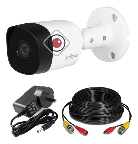 Camara Seguridad Dahua 1080p 2mp Exterior Metal Cable Fuente