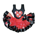 Fantasia Infantil Minnie Minie Festa Tutu Temático Bebê Saia