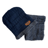 Conjunto Touca E Gorro Gola Estilosa Inverno 100% Polister