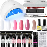 Kit Polygel Con Lámpara Led/uv Adecuado Para Extensión Uñas