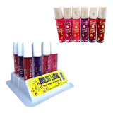 Display 12 Batom Gloss Brilho Labial Sabor Fruta Kit Atacado