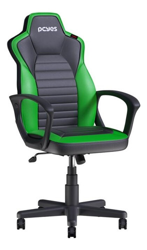 Cadeira Gamer Escritório - Mad Racer Sti Turbo - Pcyes Cor Verde Material Do Estofamento Malha De Poliuretano Acolchoada