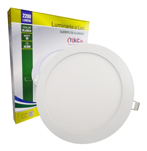 Artefacto Led Redondo 30w Para Embutir Color Blanco Alum