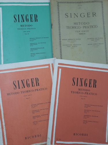 Oboe Método Teórico Práctico Parte 3-4-5 Y 6 Singer E10