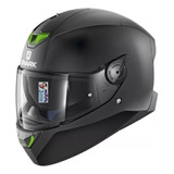 Jm Casco Frances Shark Skwal 2 Blank Negro Mate Doble Visor