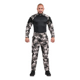 Farda Militar Camisa Combat Shirt Preto + Calça Cargo Tática