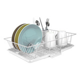 Home Basics 3piece Dish Drainer Conjunto Blanco