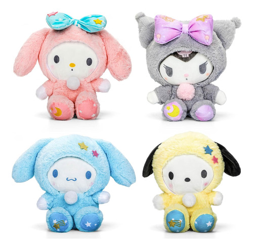 Paquete De 4 Juguetes De Peluche Kawaii De Anime, Lindo Muñe