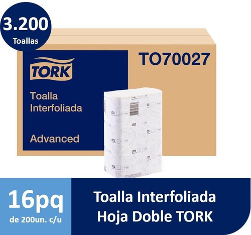 Toalla Interfoliada Tork Xpress® Doble Hoja 16 X 200 Hojas