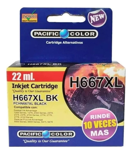 Pack 2 Tintas 667 Xl  Pacific Color Negro Y  Color Factura