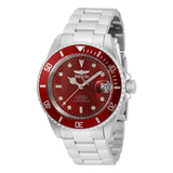 Pulsera Invicta 35692 Pro Diver Automática Con Esfera Roja P