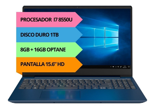 Notebook Lenovo I7 8550u 8gb+16gb 1tb 15.6 Windows 12c