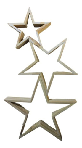 Arbolito De Navidad Estrellas Madera Maciza 1.20mts