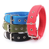 Collar De Perros Grueso De Lona Verde, Azul, Rojo,negro