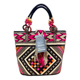 Bolso Multicolor Tejido Ajedrezado Exclusivo Fino