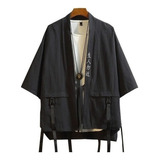 Chaqueta De Hombre Con Bordado Kimono Japonés Cárdigan Retro