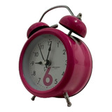 Reloj Despertador Clásico Redondo Rojo Irm-10899