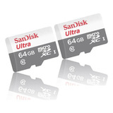 Cartão Micro Sd 64gb Sandisk Ultra 2 Unidades
