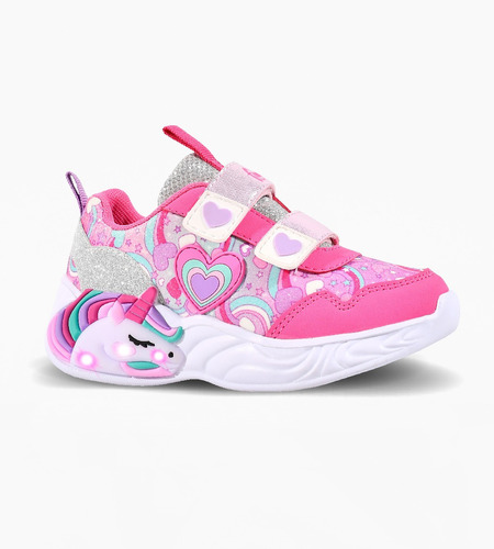 Zapatilla Heart Unicornio Con Luz Al Pisar Footy Oficial