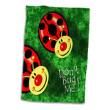 Toalla De Mano 3d Rose Dont Bug Ladybugs Sobre Fondo Verde, 