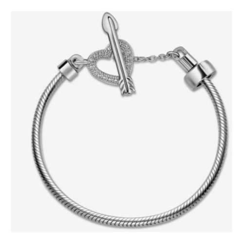 Pulseira Vivara Life Cupido Fecho T Coração E Flecha Prata 