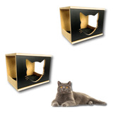 Nicho Para Gato 2pcs Kit Montado Toca Mdf Resistente