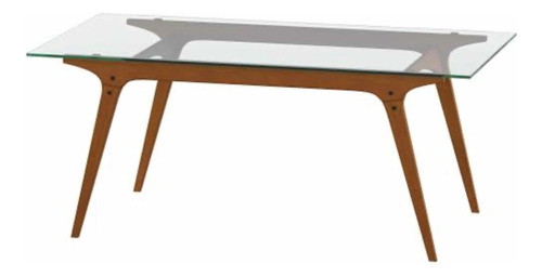 Mesa 1,80m X 95cm Pampulha (tampo De Vidro Base Em Madeira)