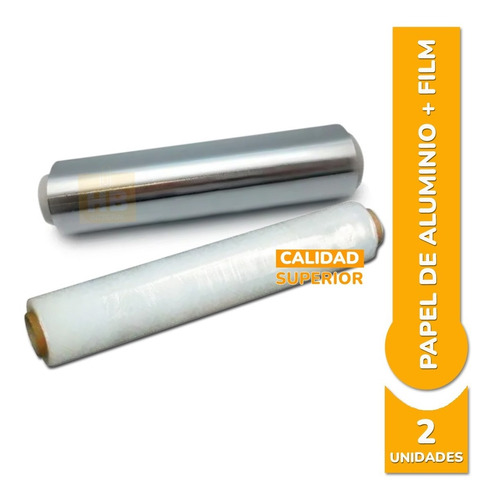 Rollo Film Adherente 38x300 Mts + Rollo Papel Aluminio 1 Kg