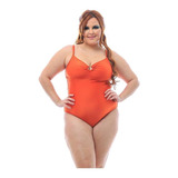 Maiô Plus Size Compress Abdominal Laranja - O Melhor Preço!