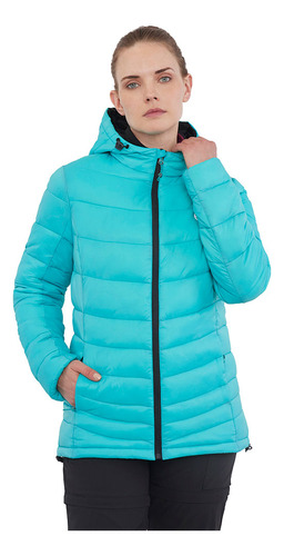 Parka Outdoor Mujer Padding Pe Reciclado Celeste Corona