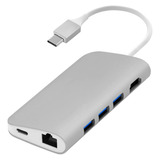 Adaptador Hub Usb C Hdmi 4k Usb 3.1 Rj45 Macbook Pro 8 En 1