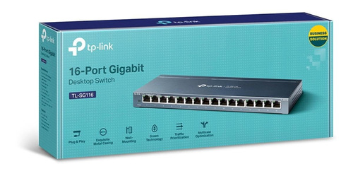 Switch 16 Portas Gigabit Tp-link Tl-sg116 10/100/1000 Bivolt