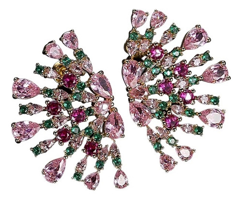 Aros Cristal Rosa Verde Fucsia Original Fiesta Noche Novedad