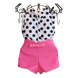 Conjunto De Ropa Niña Short Y Blusa Rosa Moda 3 Años