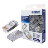 Conector Exbom Blindado Rj45 Cat5 / Cat5e - Pacote C/ 100 Un