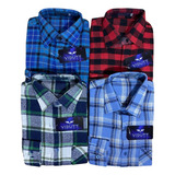 Kit 4 Camisas Masculinas Country Xadrez Flanelada Ref: 1109