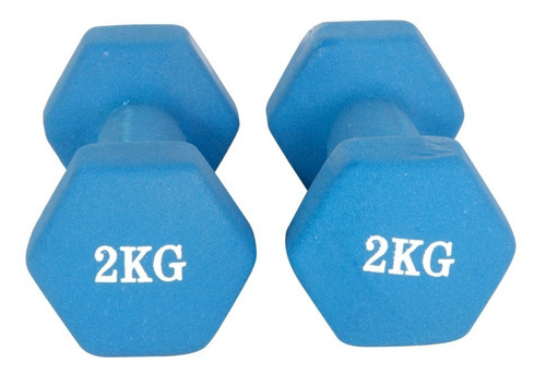 Mancuernas Neoprene Entrenamiento 2 Kilos X 2 Unidades