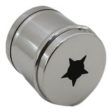 Porta Algodão Cotonete Bebê Inox Estrela Detritos 8 X 8 Cm