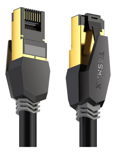 Cable Ethernet Tesmax Cat 8 De 30 Pies, 26 Awg, 40 Gbps, 200