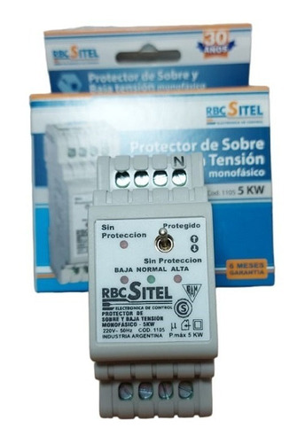 Protector De Tension Monofasico Alnta Y Baja 5kw Rbc 