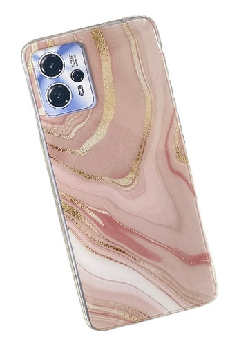 Funda Diseño Mármol Rosa Dorada Para Moto G14