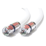 Cable Coaxial Rg-6 Con Campanas 10 Metros Blanco