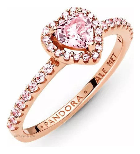 Anillo Pandora Heart Relieve Rosa Incluye Kit De Regalo