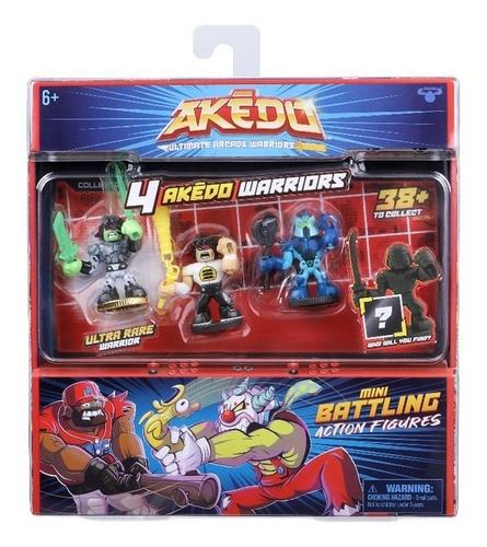 Akedo Ultimate Arcade Warriors Set X 4 Mini Fig 14225 Ed