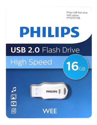 Pendrive Philips 16 Gb Usb 2.0 Wee Blanco