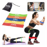 Kit Entrenamiento 5 Bandas Resistencia Elasticas Pro Fitness