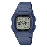 Reloj Casio W-800h-2a Wr100 Digital Azul Sumergible Alarma