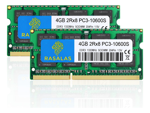 Memoria Ram Rasalas 8gb (2x4gb) Ddr3-1333 Mhz Pc3-10600s