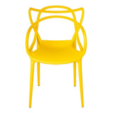 Cadeira De Jantar Top Chairs Top Chairs Allegra, Estrutura De Cor  Amarelo, 4 Unidades